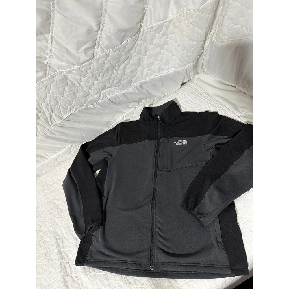 The North Face Mens Fleece Jacket Full Zip Black Grey L G